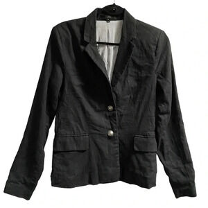 Harve Benard black  linen blazer Sz 6